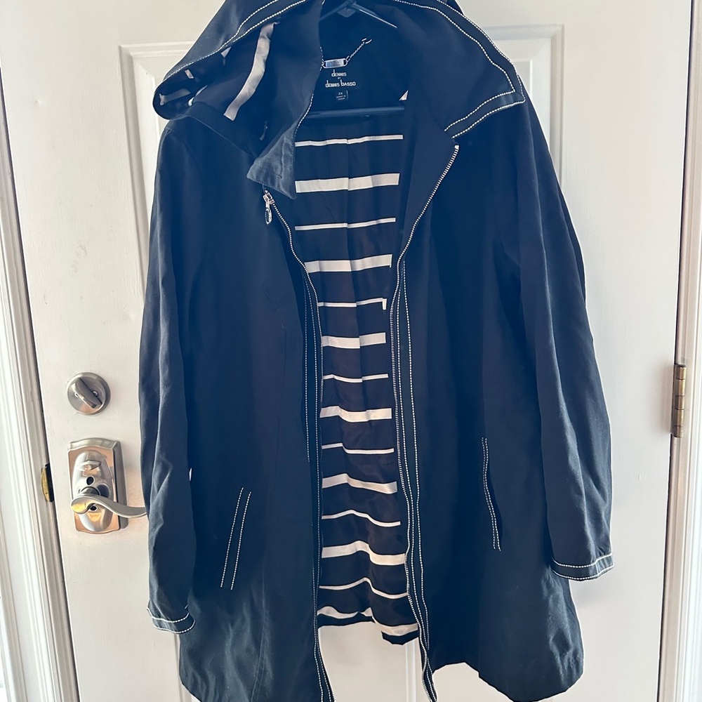 Dennis Basso Black Jacket with White Stripes